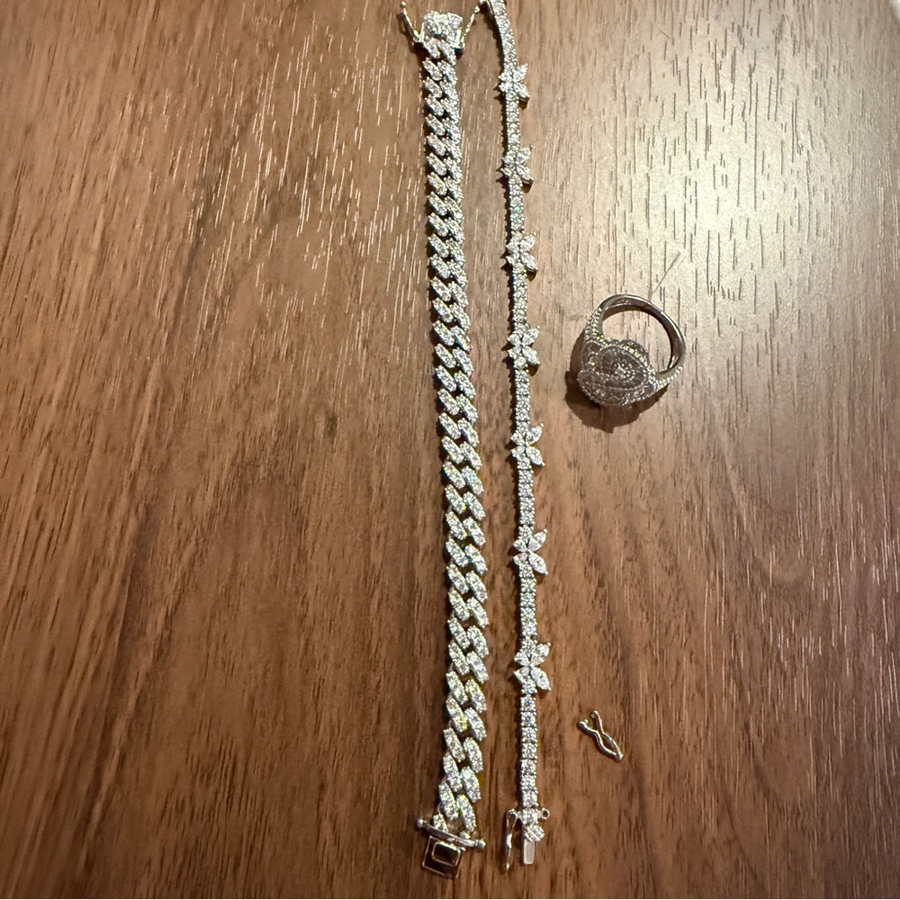 Slightly Damaged Sterling Silver and Moissanite lot